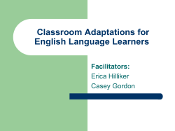 Classroom Adaptations For English Language