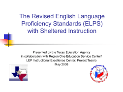 The Revised English Language Proficiency Standards