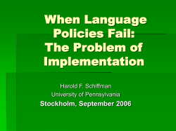 When Language Policies Fail: The Problem of