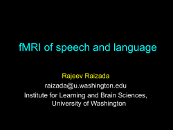 fMRI of speech and language