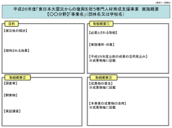様式1）（別紙4）「東日本大震災からの復興を担う専門