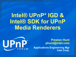 Intel SDKs for UPnP Technology