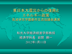 中東アフリカ諸国の混迷と 東日本大震災の影響による