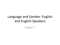 Language and Gender: English and English Speakers