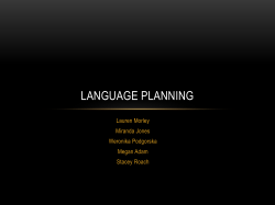 LANGUAGE PLANNING