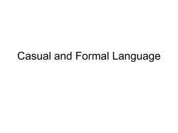 Casual and Formal Language
