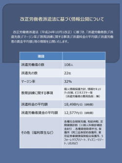 労働者派遣事業における情報公開