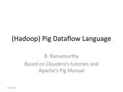 (Hadoop) Pig Dataflow Language