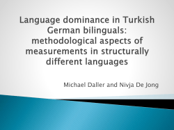 Language dominance in Turkish German bilinguals