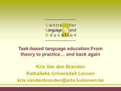 Task-based language education:From theory to
