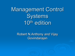 Management Control Systems 10th edition