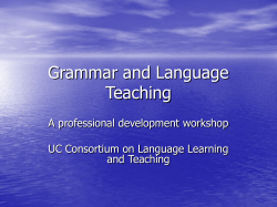 Grammar and Language Teaching