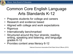 Common Core English Language Arts Standards K-12 -