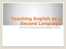Teaching English as a Foreign/Second Language
