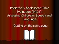 SOP: Assessing Children’s Speech and Language