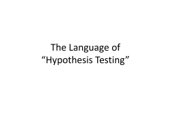 The Language of “Hypothesis Testing”