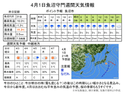 4月1日魚沼守門週間天気情報