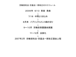 労働契約法・労基法一部改正のスケジュール