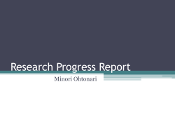 Resarch Progress Report