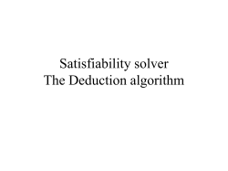 Satisfiability solver The Deduction algorithm