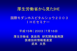医療の情報化の推進 &minus;厚生省の取り組み&minus;