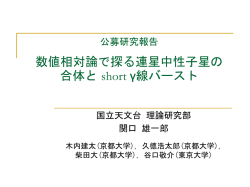 公募研究報告 数値相対論で探る連星中性子星の 合体と&gamma;