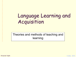 Language Learning and Acquisition