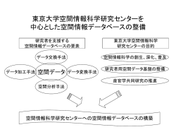 標準空間情報の整備及び 異種データベース間のデータ交換手法 に