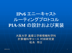 IPv6 エニーキャスト ルーティングプロトコル PIA