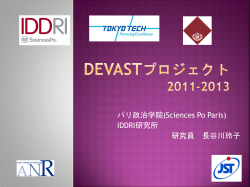 DEVASTプロジェクト 2011-2013