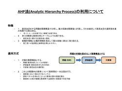 AHP法(Analytic Hierarchy Process)の利用について