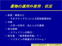 薬物の適用外使用：状況