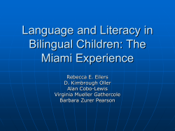 Language and Literacy in Bilingual Children: The