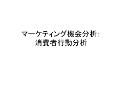 マーケティング機会分析： 消費者行動分析