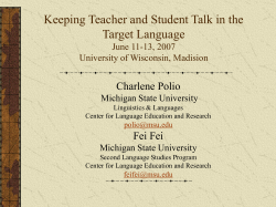 Getting Your Students to Use the Target Language