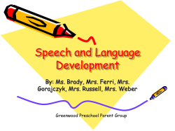 Speech and Language Development