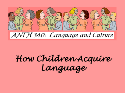 How Children Acquire Language