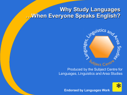 Why study languages - Department for Education and