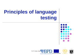 Principles of language testing
