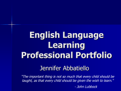 English Language Learning Professional Portfolio