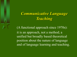 Communicative Language Teaching - 樹德科技大學 Shu