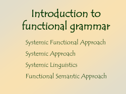 Introduction to functional grammar