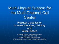 Multi-Lingual Support for the Multi