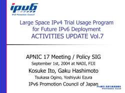 Large Space IPv4 Trial Usage Program for Future