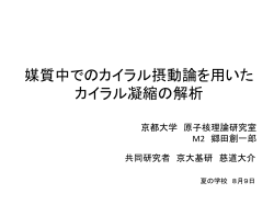 媒質 中でのカイラル摂動論を用いたカイラル凝縮の解