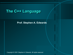 The C++ Language - Columbia University