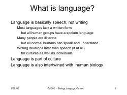 College 002 -- Biology, language and culture --