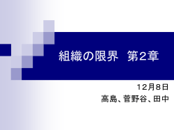 組織の限界 第2章 - Ikuyo KANEKO Research Group @