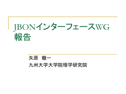 JBONインターフェースWG報告