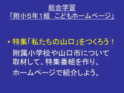 総合学習 「附小5年1組 こどもホームページ」